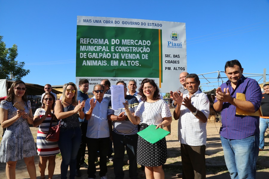 Prefeita assina ordem de serviço para reforma do Mercado Municipal de Altos