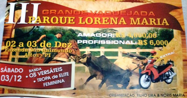 Vaquejada no Parque Lorena Maria movimenta cidade nesta sexta e sábado