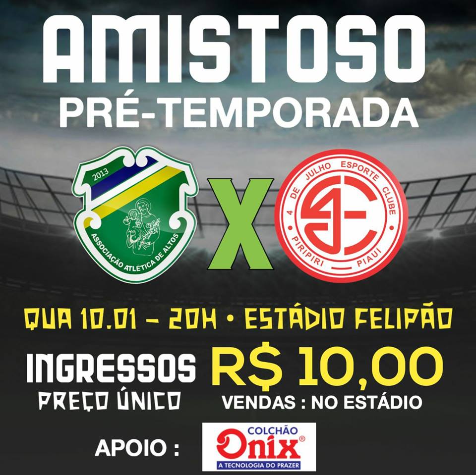 Altos e 4 Julho se enfrentam em jogo amistoso nesta quarta, 10