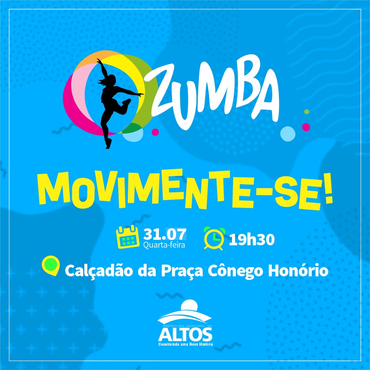 Prefeitura de Altos promove aulão de zumba nesta quarta (31)