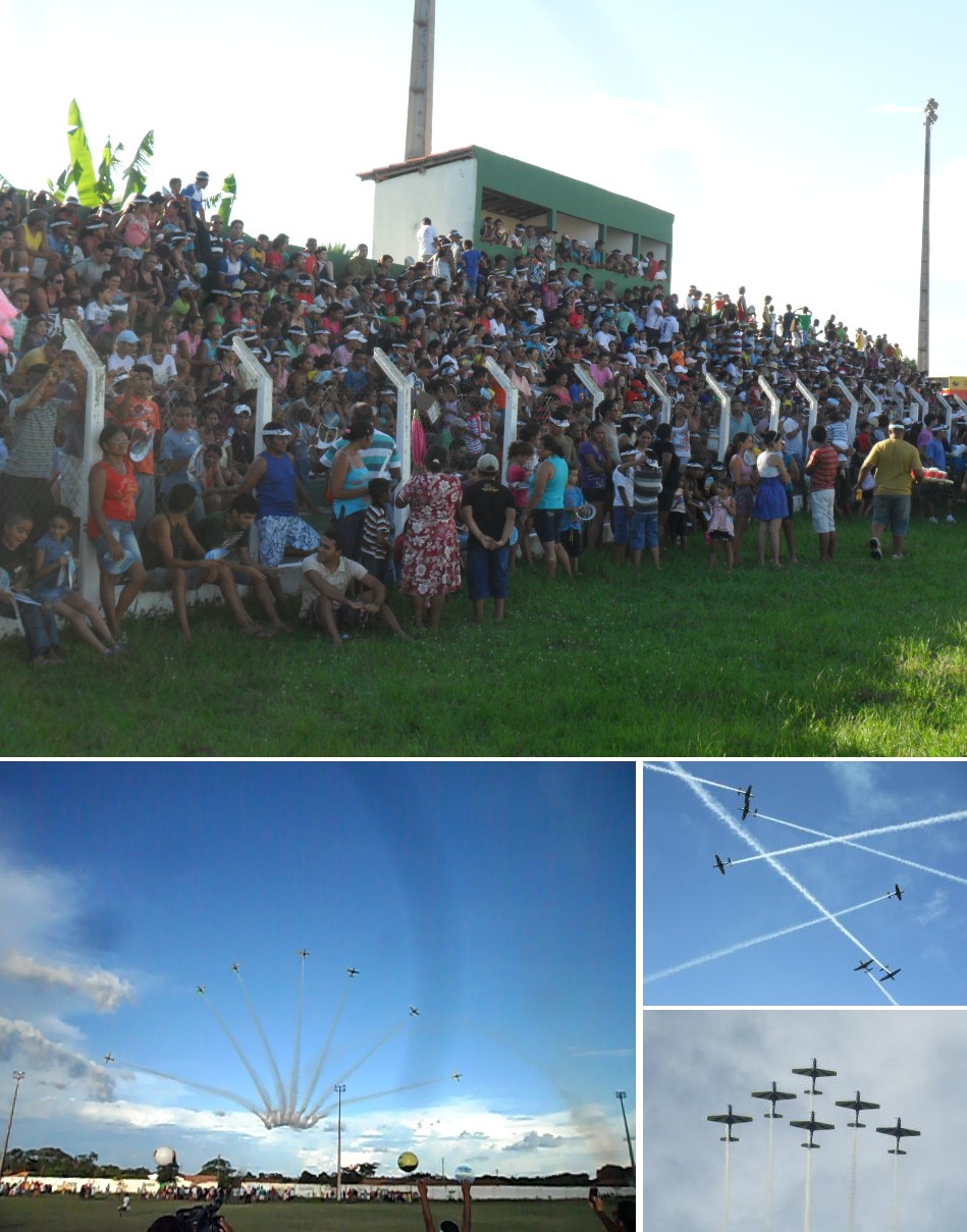 Esquadrilha da fumaça dá show no céu de Altos