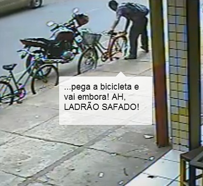 Câmeras flagram furto de bicicleta no centro de Altos